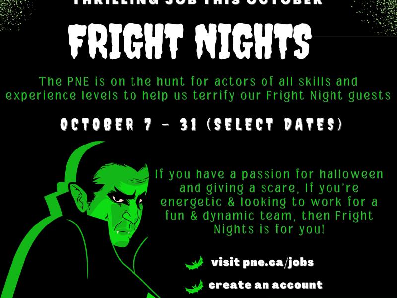 PNE Fright Nights - Hiring Actors